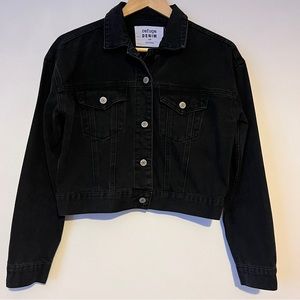 Refuge Denim Black Cropped Denim Jean Jacket- size S 👚